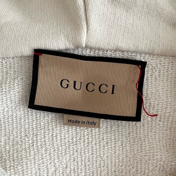 GUCCI 🍇 Hoodie Graphic Black Off White Yellow Zip Up Sweatshirt Logo S Small - Picture 7 of 15